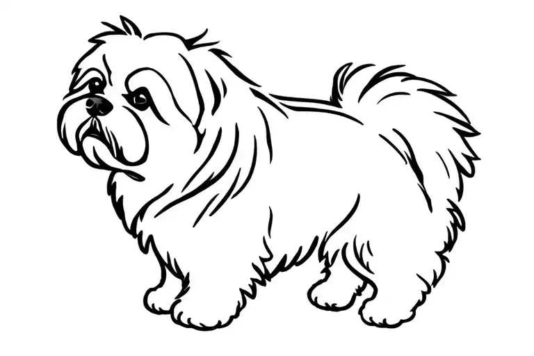 Lhaso apso woodcut tattoo design idea