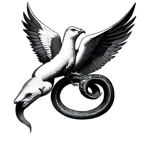 Serpent And Dove tattoo design idea