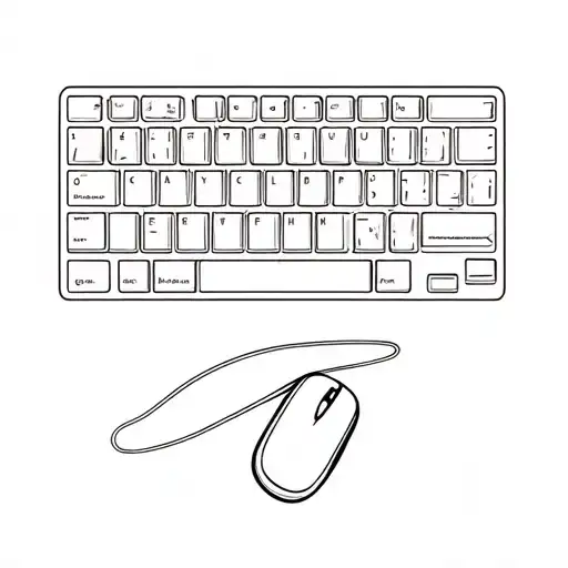 keyboard and mouse tattoo design idea