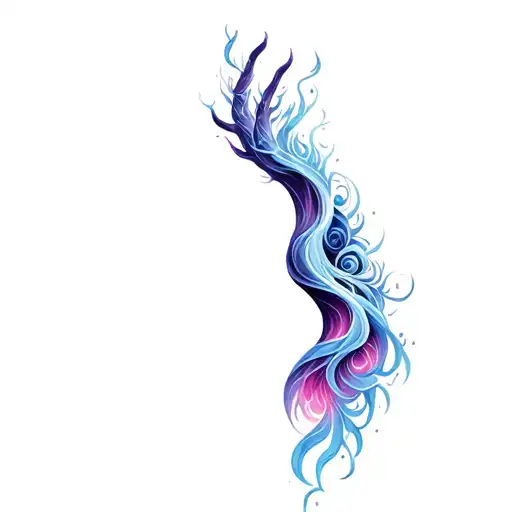 alluring spiritual highly detailed tattoo. a representation of growth,  healing and releasing negative energies tattoo design idea