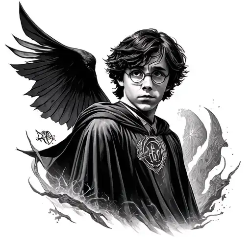 harry potter and marvel  tattoo design idea