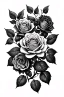 multiple roses on a vine long tattoo design idea