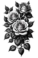 multiple roses on a vine long tattoo design idea