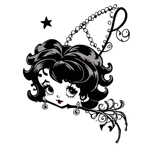 goth Betty Boop tattoo design idea