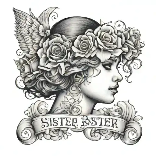 sister memorial tattoo design idea