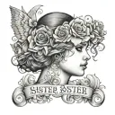 sister memorial tattoo design idea