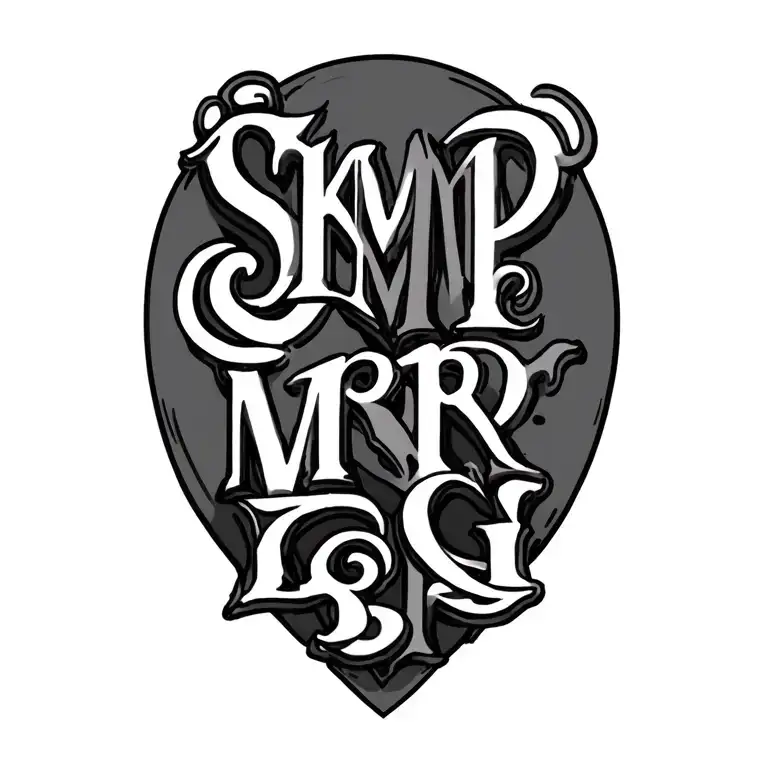"S K M P M R B G" kids initial tattoo tattoo design idea