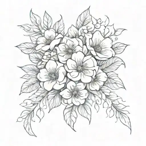 very fine flower garter tattoo design idea