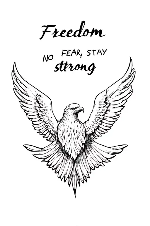 freedom, no fear, stay strong tattoo design idea