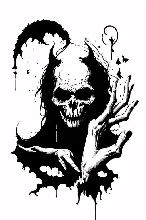 inner demons depression hard times tattoo design idea