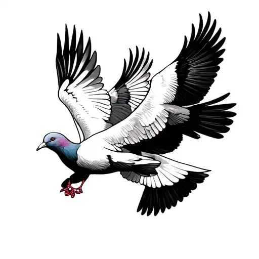 three doves flying together tattoo design idea