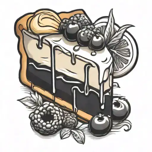 cheesecake slice tattoo design idea
