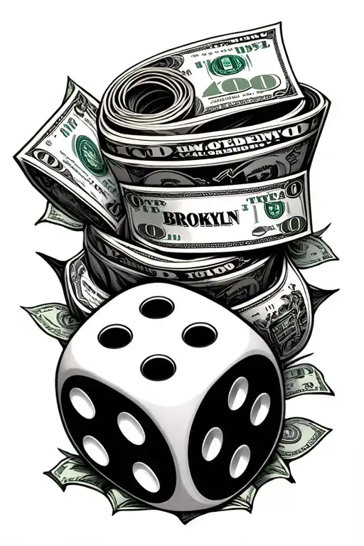 Loyalty/Brooklyn New York City/ Dice/ Bank roll of money tattoo design idea