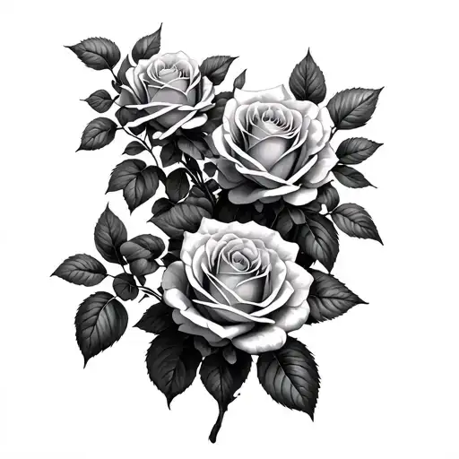rose bushes stalking prey under full tattoo design idea