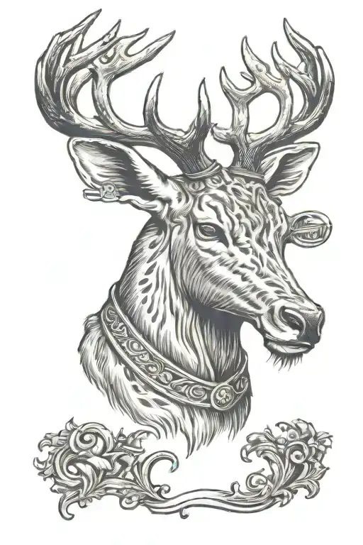 buck with Remington logo incorporated tattoo design idea