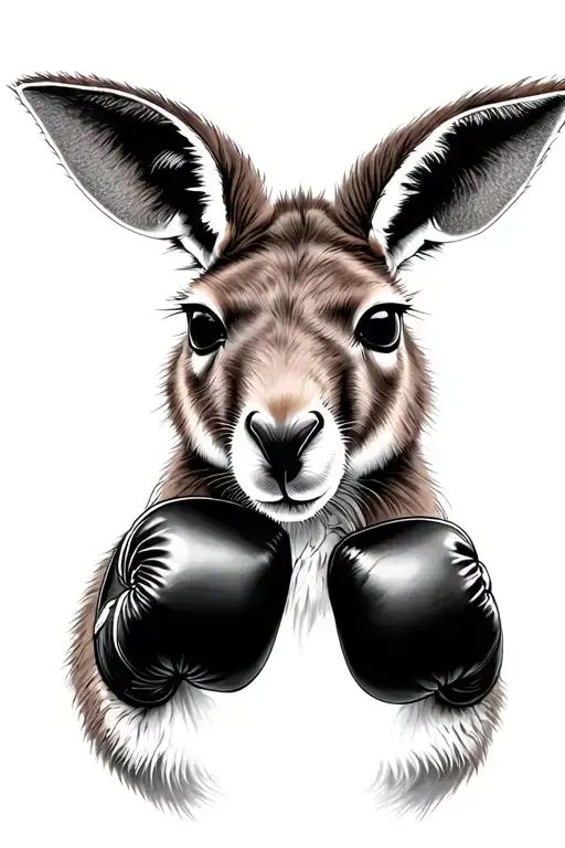 kangaroo boxing gloves tattoo design idea