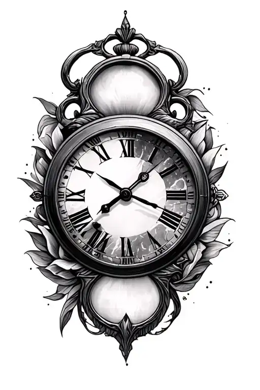 time piece tattoo design idea