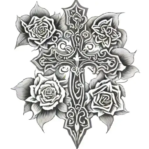 memorial cross tattoo tattoo design idea