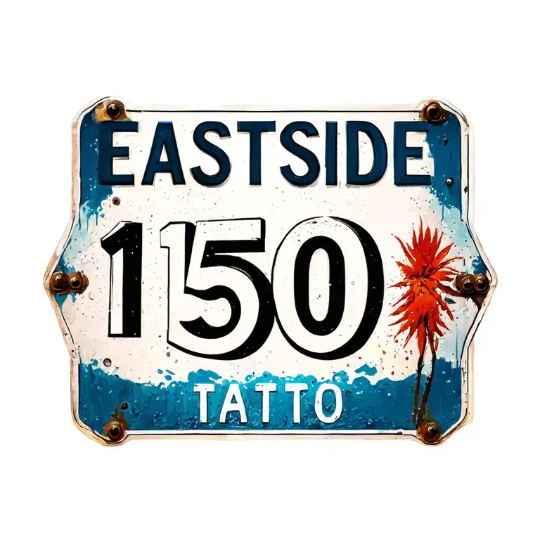 "Eastside 1500" street sign tattoo design idea