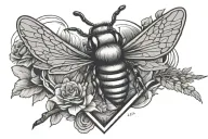 campfire canoe paddle bee heart smile tattoo design idea