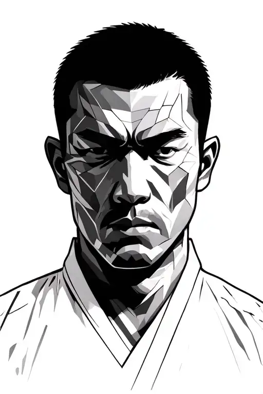 taekwondo black belt punching to the side tattoo design idea