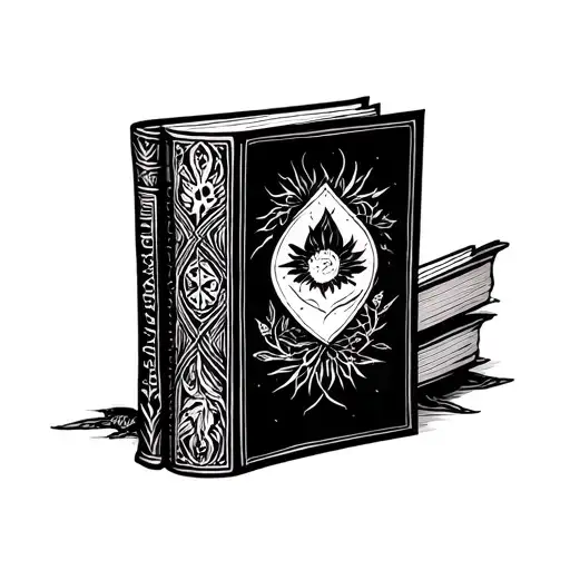 fantasy book tattoo design idea