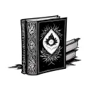 fantasy book tattoo design idea