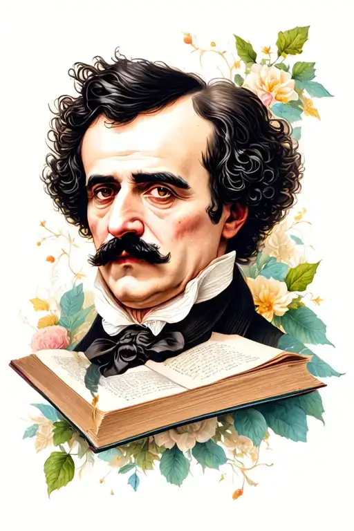 Edgar Allan Poe's literature depicting tattoo design idea