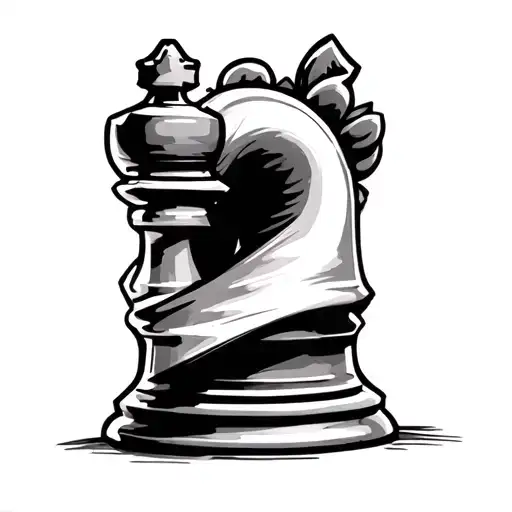 chess rook stylized as a tattoo tattoo design idea
