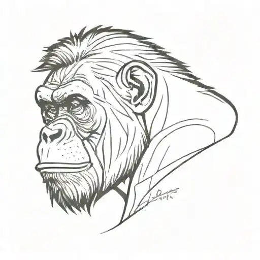 ape roaring tattoo design idea