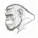 ape roaring tattoo design idea