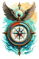 navigation compass tattoo design idea