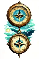 navigation compass tattoo design idea