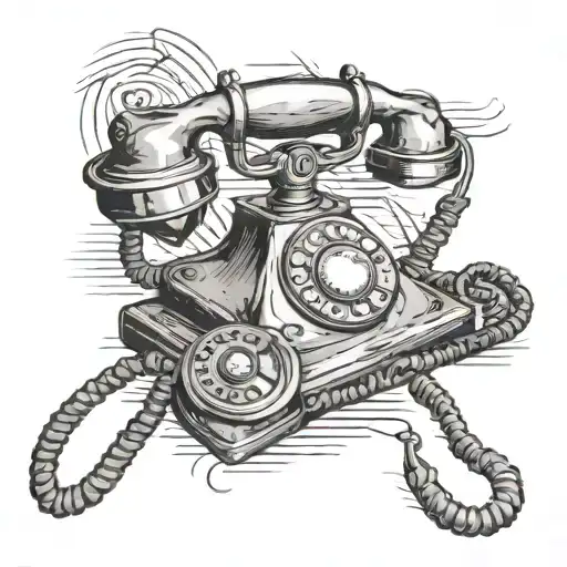 retro wall phone off the hook with writing "it's alright you can afford to lose a day or two" tattoo design idea