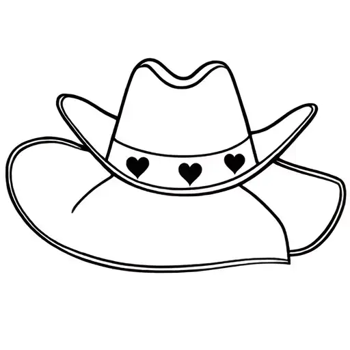 Cowboy hat with hearts tattoo design idea