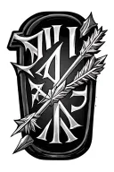 viking roman numeral 4 13 with arrow through it tattoo design idea