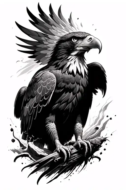 Eagle going down fast tattoo design idea