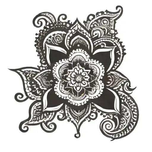 henna inspired patterns tattoo design idea