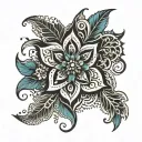 henna inspired patterns tattoo design idea