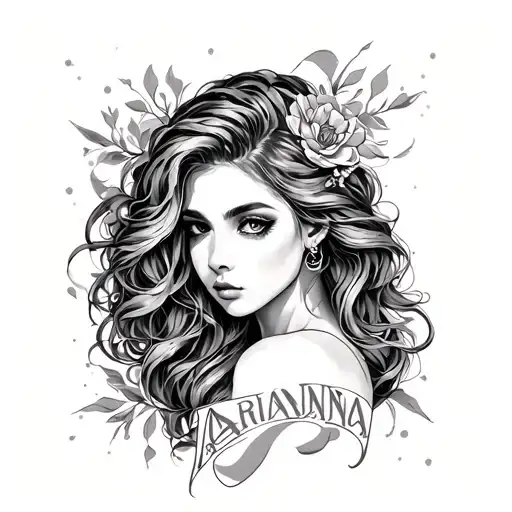 name arianna on the arm tattoo design idea