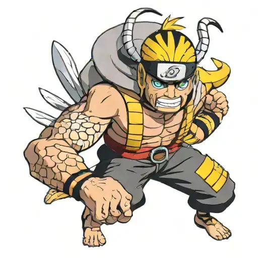 killer bee from naruto anime character tattoo design idea