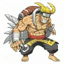 killer bee from naruto anime character tattoo design idea