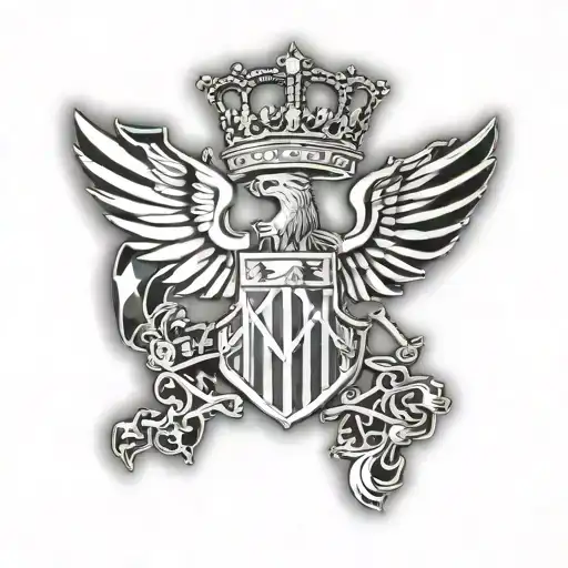 Germany and England patriots logo merged tattoo design idea