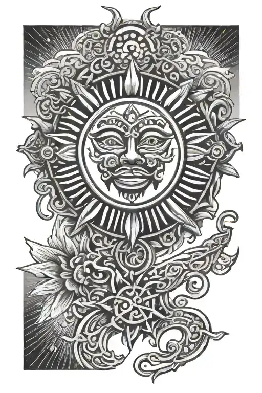 Filipino sun, Irish heritage tattoo design idea
