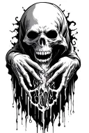 grim reaper sucking soul leaving the body poison tattoo design idea