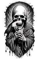 grim reaper sucking soul leaving the body poison tattoo design idea