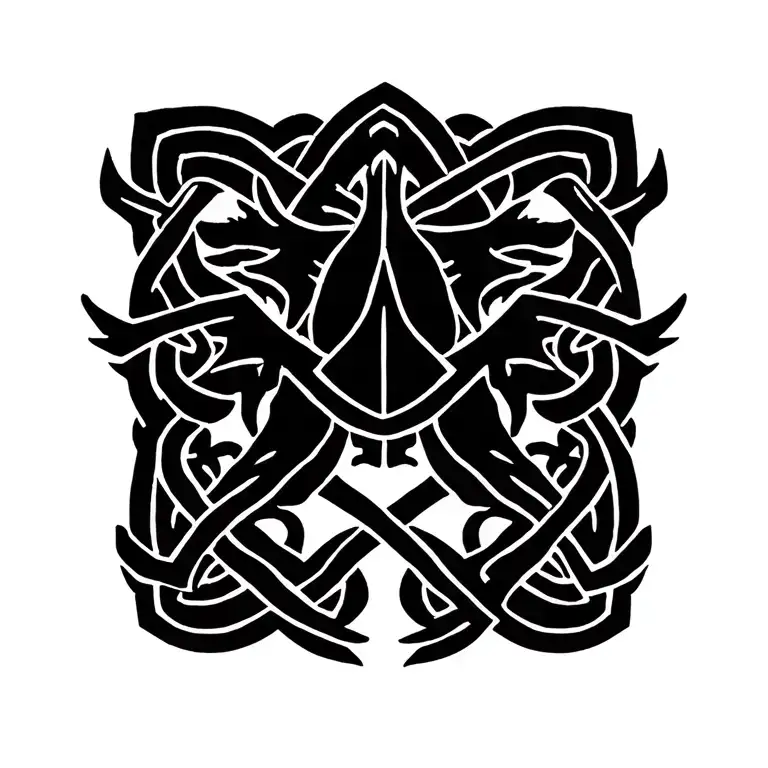 Celtic knot and welsh dragon tattoo design idea
