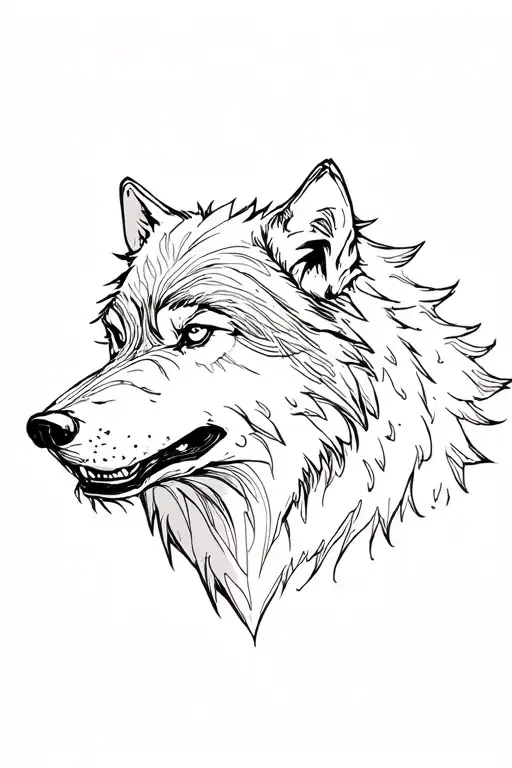 good bad wolf tattoo design idea