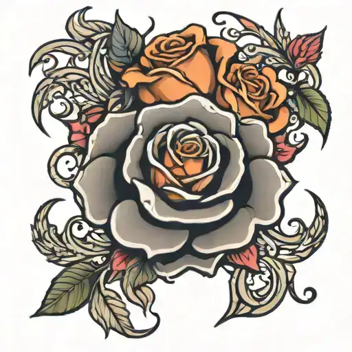 999 tattoo with a rose intertwined tattoo design idea