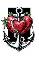 anchor hearts tattoo design idea